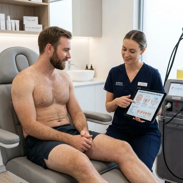 What affects hair removal results for men